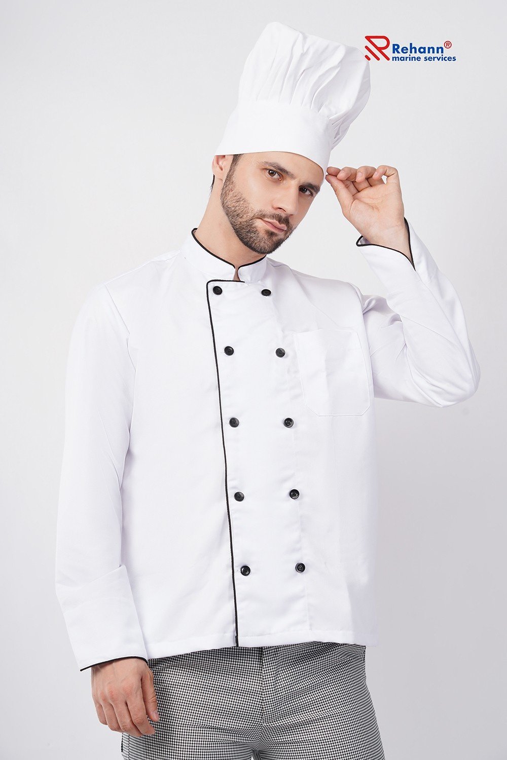 Marine Safety wear online GALLY UNIFORM Set - Cheff Coat + Pant + Cook Cap - Image 9